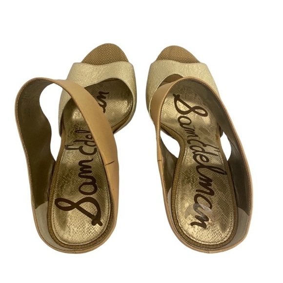 Sam Edelman Scotti tan and gold high heel sandals Size 10 - Picture 7 of 8
